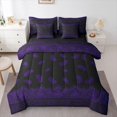 thumbnail image 1 of Homewish Bohemian Paisley Floral 7 Pieces Full Size Bedding Sets,Retro Abstract Damask Full Size Bed in a Bag,Black Purple,Black Reversible, 1 of 8