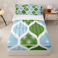 thumbnail image 1 of Homewish Bohemian Swirl Lines Zipper Twin Comforter Sets with Fitted Sheet and 2 Pillowcases,Modern Geometric Zipper Bedding Set,Blue Green,Reversible,4pcs, 1 of 8