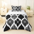 thumbnail image 1 of Homewish Boho Geometric Stripe Twin Comforter Sets,Modern Minimalist Art Bedding Set,Black,Reversible,2-Piece,1 Comforter and 1 Pillowcase, 1 of 7