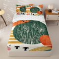 thumbnail image 1 of Homewish Boho Geometric Stripes Zipper Full Size Comforter Sets with Fitted Sheet and 2 Pillowcases,Aesthetic Artwork Zipper Bedding Set,Orange,Reversible,4pcs, 1 of 8