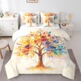 thumbnail image 1 of Homewish Boho Life Tree 7-Piece King Bedding,Watercolor Ombre King Bed in a Bag,Green Yellow,Reversible, 1 of 8