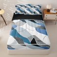 thumbnail image 1 of Homewish Boho Spiral Swirl Zipper Twin Comforter Sets with Fitted Sheet and 2 Pillowcases,Abstract Geometric Zipper Bedding Set,Navy,Black Reversible,4pcs, 1 of 8