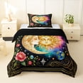 thumbnail image 1 of Homewish Boho Sun Moon Twin Comforter Sets,Pink Purple Teal Gradient Galaxy Bedding Set,Black Reversible,2 Pieces,1 Comforter and 1 Pillowcase, 1 of 7