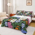 thumbnail image 1 of Homewish Colorful Boho Floral Bed Sheets,Vintage Daisy Flowers Full Size Sheets,4-Piece,1 Flat Sheet, 1 Fitted Sheet and 2 Pillowcases, 1 of 6
