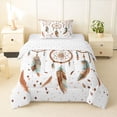 thumbnail image 1 of Homewish Dreamy Boho Dreamcatcher Twin Comforter Sets,Watercolor Feathers Bedding Set,Reversible,2-Piece,1 Comforter and 1 Pillowcase, 1 of 7
