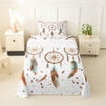 thumbnail image 1 of Homewish Dreamy Boho Dreamcatcher Twin Sheets,Watercolor Feathers Bedding,3-Piece,1 Fitted Sheet and 1 Pillowcase, 1 of 6
