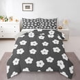 thumbnail image 1 of Homewish Dreamy Flowers Print Queen Comforter Set,Cute Cartoon Floral Comforter Sets Queen,Gray White,Light Gray Reversible,3-Piece,1 Comforter and 2 Pillowcases, 1 of 7
