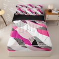 thumbnail image 1 of Homewish Pink Boho Swirl Zipper Full Size Comforter Sets with Fitted Sheet and 2 Pillowcases,Aesthetic Artwork Zipper Bedding Set,Black Reversible,4pcs, 1 of 8