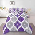 thumbnail image 1 of Homewish Purple Boho Spiral Full Size Comforter Sets,Abstract Geometric Bedding Comforter Set,Reversible,3 Pieces,1 Comforter and 2 Pillowcases, 1 of 7