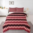 thumbnail image 1 of Homewish Red Black Boho Stripes Queen Comforter Set,Minimalist Tribal Geometric Comforter Sets Queen,Light Gray Reversible,3 Pieces,1 Comforter and 2 Pillowcases, 1 of 7