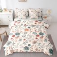 thumbnail image 1 of Homewish Retro Boho Floral 7-Piece King Bedding,Watercolor Flower King Bed in a Bag,Pink,Light Gray Reversible, 1 of 8