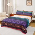 thumbnail image 1 of Homewish Retro Boho Flowers Bed Sheets,Bohemian Exotic Style Full Size Sheets,Orange,4pcs,1 Flat Sheet, 1 Fitted Sheet and 2 Pillowcases, 1 of 6