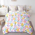 thumbnail image 1 of Homewish Romantic Floral Print 7-Piece Twin Bedding,Rainbow Flowers Blossom Bedding Comforter Set,Purple,Polkadot Reversible, 1 of 8