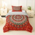 thumbnail image 1 of Homewish Vintage Boho Mandala Twin Comforter Sets,Romantic Floral Bedding Set,Orange,Light Gray Reversible,2-Piece,1 Comforter and 1 Pillowcase, 1 of 7