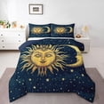 thumbnail image 1 of Homewish Vintage Boho Sun Moon Queen Comforter Set,Dreamy Stars Comforter Sets Queen,Blue,Navy Blue Reversible,3-Piece,1 Comforter and 2 Pillowcases, 1 of 7