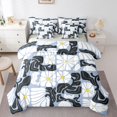 thumbnail image 1 of Homewish Vintage Daisy Floral 7-Piece Twin Bedding,Boho Geometric Art Bedding Comforter Set,White Blue,Light Gray Reversible, 1 of 8