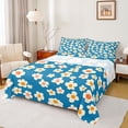 thumbnail image 1 of Homewish Vintage Floral Bed Sheets,Navy Flowers Full Size Sheets,4 Pieces,1 Flat Sheet, 1 Fitted Sheet and 2 Pillowcases, 1 of 6