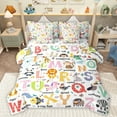 thumbnail image 1 of Homewish 26 Letters Alphabet 7 Pieces Bedding Comforter Set,Cartoon Animal Unicorn Full Bedding Set,Zoo Amianl Lions Fitted Sheet Flat Sheet For Boys Girls,Luxury Bedroom Decor Reversible, 1 of 8