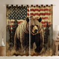 thumbnail image 1 of Homewish 3D Brown Bear Black Out Curtains, Vintage American Flag Curtains Pack of 2 (42x63 Each), Western Old Fashion Bedroom Curtains, Curtains and Drapes Decor, 1 of 6