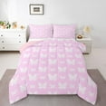 thumbnail image 1 of Homewish 3D Butterfly Printed Bedding Comforter Set,Boho Butterflies Flower Twin Comforter Sets,Pink White Bedding Set For Girl Kids,Luxury Bedroom Decor Reversible,2pcs, 1 of 8