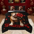 thumbnail image 1 of Homewish Dalmatian Twin Comforter, Red Rose Heart 2-Piece Breathable Home Decor, 1 of 8