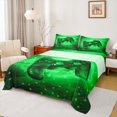 thumbnail image 1 of Homewish 3D Game Console Queen Sheet Sets for Kids, Futuristic Gamepad Flat Sheet, Green Stripes Lines Queen Fitted Sheet, Lightweight Room Decor, 4 Pieces, 1 of 7