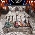 thumbnail image 1 of Homewish 3D Guitar Twin Bedding Sets 7-Piece for Men, Musical Instruments Bedding Comforter Set, Rock and Roll Music Reversible Sheet Sets, Breathable Home Decor, 1 of 7
