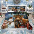 thumbnail image 1 of Homewish 3D Highland Bull Queen Comforter Set, Magical Christmas Snowman Bedding Sets, Winter Festival Reversible Bedding Comforter Set, Breathable Home Decor, 3pcs, 1 of 8