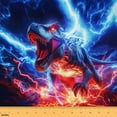 thumbnail image 1 of Homewish 3D Horror Dinosaur 01 for Kid, Neon Blue Lightning Room Decor Fabric by the Yard, Western Animal Sewing Fabric, Breathable Home Decor, 1 of 6