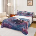 thumbnail image 1 of Homewish 3D Kawaii Panda Queen Sheet Sets for Teens, Pink Cherry Blossoms Flat Sheet, Dreamy Sky Moon Queen Fitted Sheet, Microfiber Bedroom Decor, 4-Piece, 1 of 7