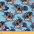 thumbnail image 1 of Homewish 3D Kawaii Raccoon 01 for Kids, Pink Tropic Flower Floral Room Decor Fabric by the Yard, Palm Plant Botanical Sewing Fabric, Microfiber Bedroom Decor, 1 of 6