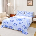 thumbnail image 1 of Homewish 3D Loves Diamind Bed Sheets,Kawaii Bowtie Bowknot King Sheets,Dreamy Blue Sheet Set For Girls Kids,Super Cozy Room Decor,4pcs, 1 of 7