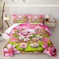 thumbnail image 1 of Homewish 3D Pink Axolotl Quilt Full,Cute Flower Blossom Full Bedspread Sets For Girl,3pcs, 1 of 7