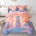 thumbnail image 1 of Homewish 3D Pink Meerkat Twin Bedding Sets 7-Piece, Jungle Winter Animal Bedding Comforter Set, Teens Kids Boys Girls Reversible Sheet Sets, Super Cozy Room Decor, 1 of 7