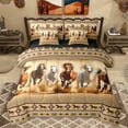 thumbnail image 1 of Homewish 3D Racing Horse Twin Bedding Sets 7-Piece for Adult, Western Aztec Abstract Bedding Comforter Set, Rustic Animal Reversible Sheet Sets, Microfiber Bedroom Decor, 1 of 7