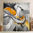 thumbnail image 1 of Homewish 3D Yellow Lines Kitchen Curtains,Modern Artwork Black Out Curtains Pack of 2 (42x63 Each), 1 of 6