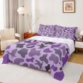 thumbnail image 1 of Homewish Abstarct Camo Camouflage Queen Sheet Sets,Country Mallard Flat Sheet,Purple Black Queen Fitted Sheet For Kids,Breathable Home Decor,4 Pieces, 1 of 7