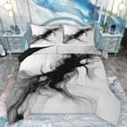 thumbnail image 1 of Homewish Abstract Art Fluid Queen Comforter Set,Marble Texture Bedding Sets,White Black Bedding Comforter Set For Girls Boys,Breathable Home Decor Reversible,3pcs, 1 of 8