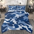 thumbnail image 1 of Homewish Abstract Camouflage 3 Pieces Queen Comforter Set for Kids Children Teens,Blue White Ultra Soft Bedding Sets,Geometric Camo Bedding Comforter Set Breathable,Luxury Bedroom Decor,Reversible, 1 of 8