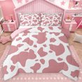 thumbnail image 1 of Homewish Abstract Cow Pattern Full Size Comforter Sets,Vintage Camouflage Bedding Comforter Set,Pink White Bedding Sets For Girls Teens,Microfiber Bedroom Decor Reversible,3 Pieces, 1 of 8
