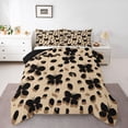 thumbnail image 1 of Homewish Abstract Flying Butterflies Full Size Comforter Sets 3-Piece for Female Men Adults,Leopard Print Bedding Comforter Set,Black Brown Lightweight Bedding Sets,Lightweight Room Decor,Reversible, 1 of 8