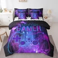 thumbnail image 1 of Homewish Abstract Gamepads 7-Piece Twin Bedding Set - Galaxy Video Game, 1 of 8