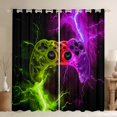 thumbnail image 1 of Homewish Abstract Gamer Black Out Curtains for Teens Boys Girls,Video Game Curtains Pack of 2 (42x63 Each),Abstract Gradient Lightning Bedroom Curtains,Breathable Home Decor, 1 of 6