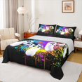 thumbnail image 1 of Homewish Abstract Gamer Full Size Sheets 4-Piece for Teens Boys Girls,Video Game Breathable Bed Sheets,Colorful Graffiti Splash Lightweight Sheet Sets,Breathable Home Decor, 1 of 7