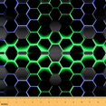 thumbnail image 1 of Homewish Abstract Geometric Desgin Fabric by the Yard 3 Yard,Honeycomb Hexagon Sewing Fabric,Green Blue Black Room Decor Fabric by the Yard For Children,Breathable Home Decor, 1 of 6