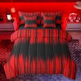 thumbnail image 1 of Homewish Abstract Geometric Striped 7 Pieces Bedding Comforter Set,Line Pattern Full Bedding Set,Red Black Fitted Sheet Flat Sheet For Kids,Super Cozy Room Decor Reversible, 1 of 8