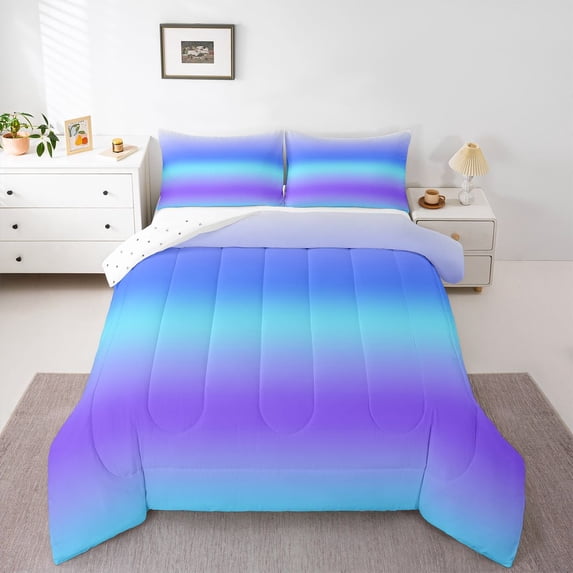 Homewish Abstract Gradient 2pcs Bedding Comforter Set For Teens Boys Girls,Tie Dye Twin Comforter Sets,Watercolor Ombre Breathable Bedding Set,Lightweight Room Decor,Reversible