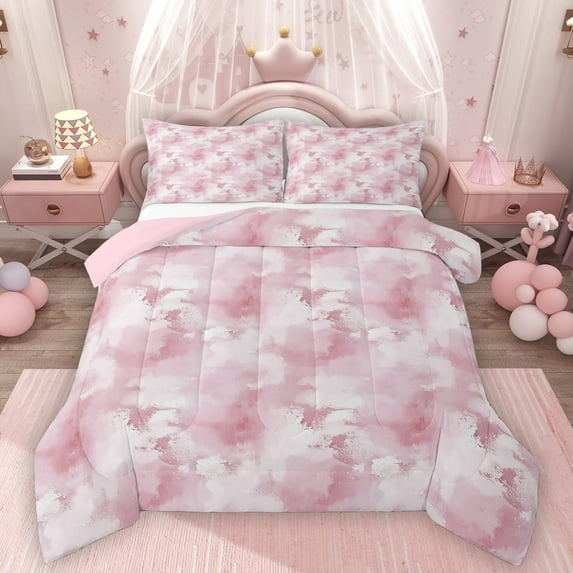 Homewish Abstract Gradient Girl Full Size Comforter Sets 3-Piece,Vintage Aesthetic Bedding Comforter Set,Minimalist Watercolor Art Lightweight Bedding Sets,Super Cozy Room Decor,Reversible