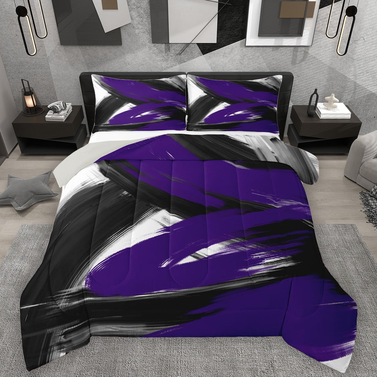 Homewish Abstract Graffiti Splash 2pcs Bedding Comforter Set For ...