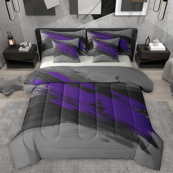 Homewish Abstract Graffiti Splash 7-Piece Twin Bedding Sets For Children Teens Adults,Minimalist Watercolor Bedding Comforter Set,Gradient Ombre Minimalism Breathable Sheet Sets